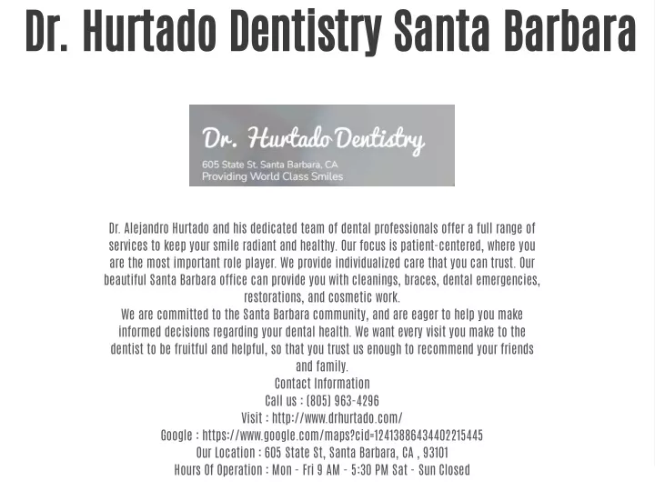 dr hurtado dentistry santa barbara