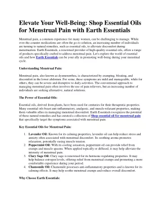 Shop essential oil for menstrual pain