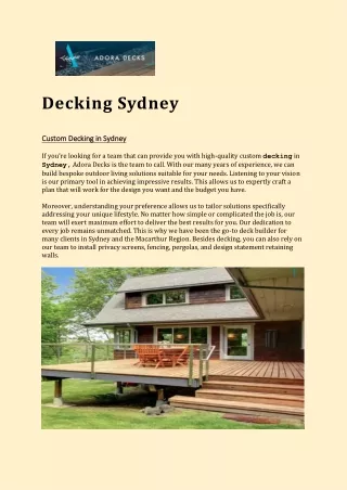 Decking Sydney