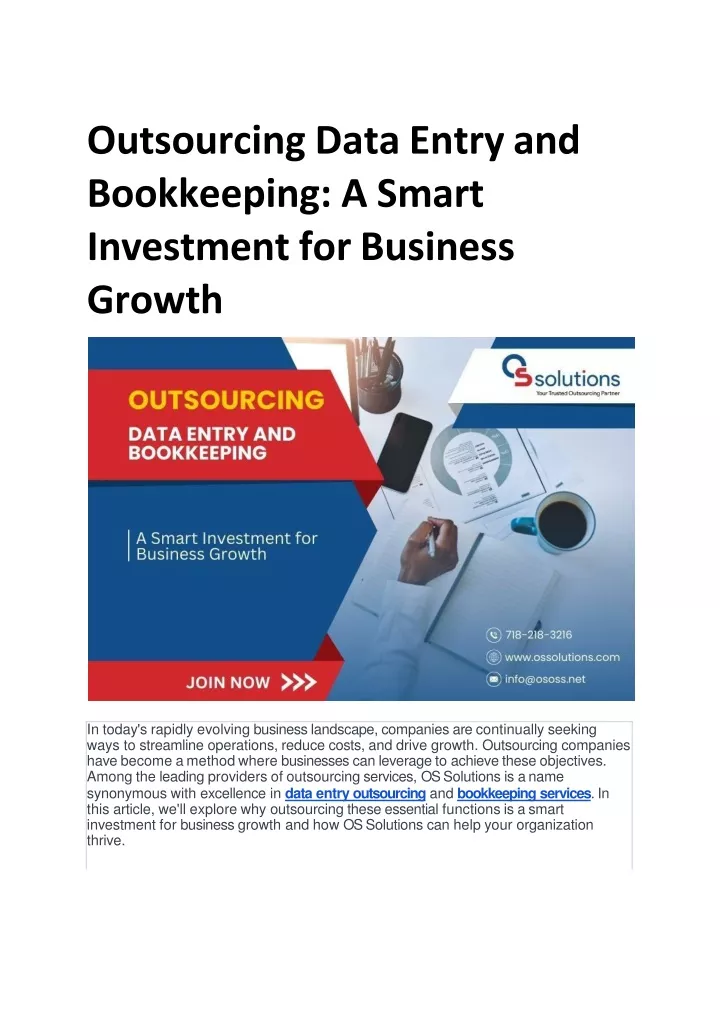 outsourcing data entry and bookkeeping a smart investment for business growth