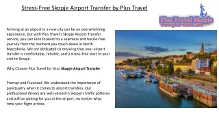 Stress-Free Skopje Airport Transfer by Plus Travel