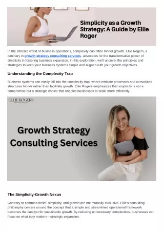 Simplicity as a Growth Strategy A Guide by Ellie Roger
