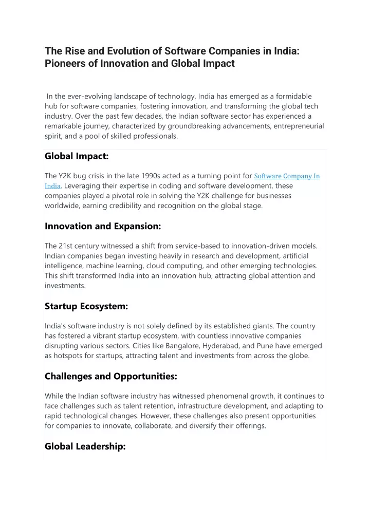 the rise and evolution of software companies