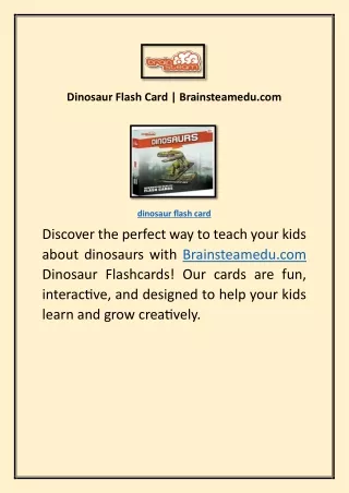 Dinosaur Flash Card | Brainsteamedu.com