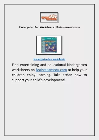 Kindergarten Fun Worksheets | Brainsteamedu.com