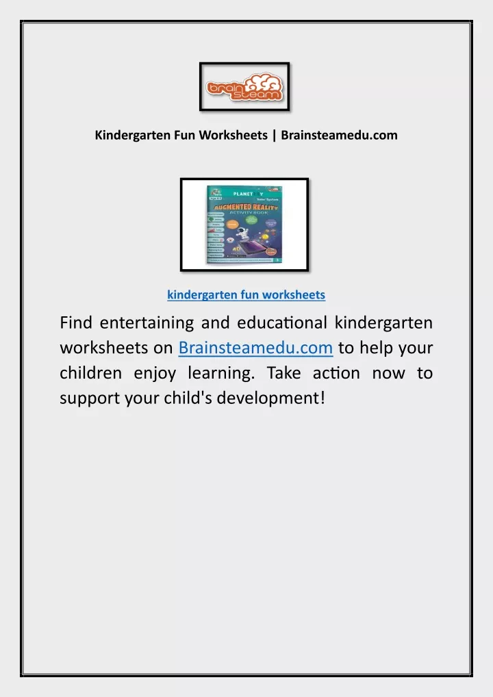 kindergarten fun worksheets brainsteamedu com