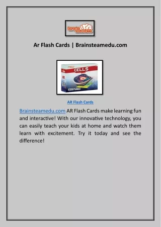 Ar Flash Cards | Brainsteamedu.com
