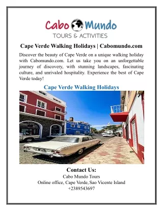 Cape Verde Walking Holidays | Cabomundo.com
