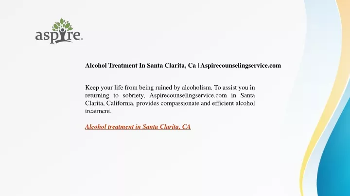alcohol treatment in santa clarita