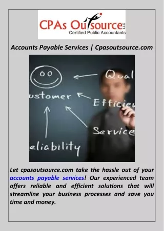 Accounts Payable Services  Cpasoutsource.com