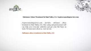 Substance Abuse Treatment In Simi Valley, Ca Aspirecounselingservice.com