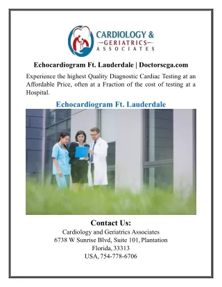 Echocardiogram Ft. Lauderdale | Doctorscga.com