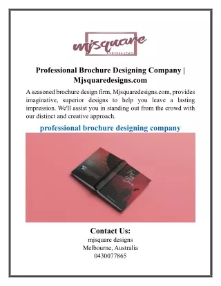 Professional Brochure Designing Company | Mjsquaredesigns.com