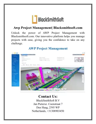 Awp Project Management  Blacksmithsoft