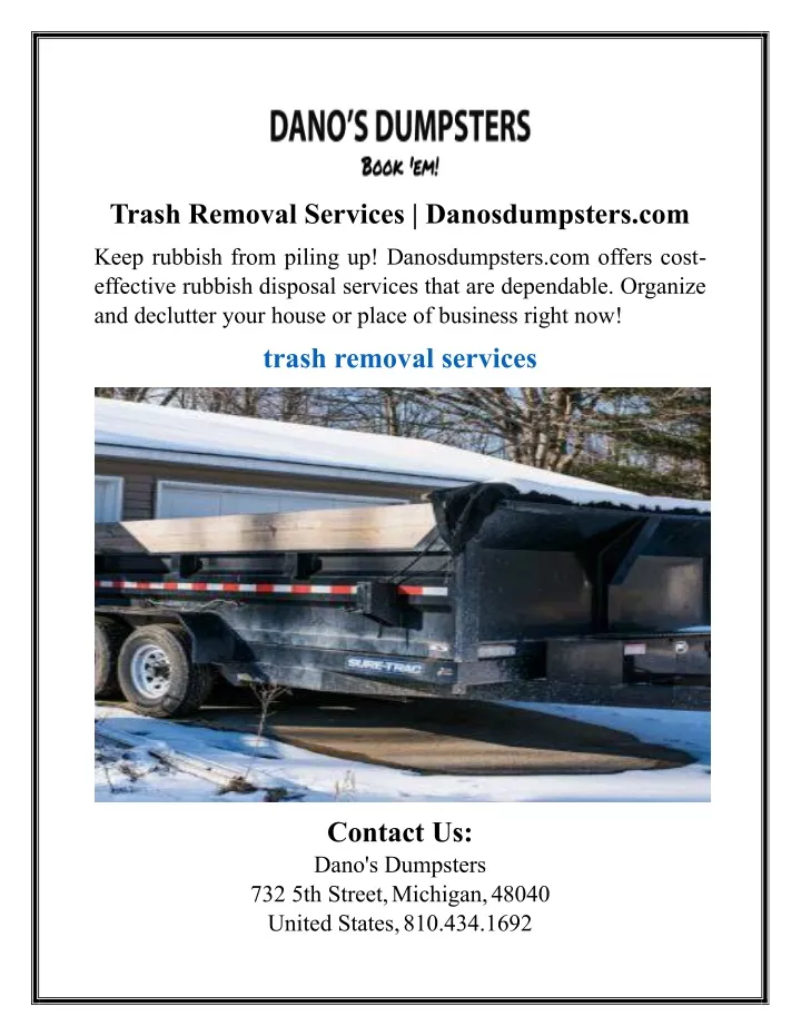 trash removal services danosdumpsters com