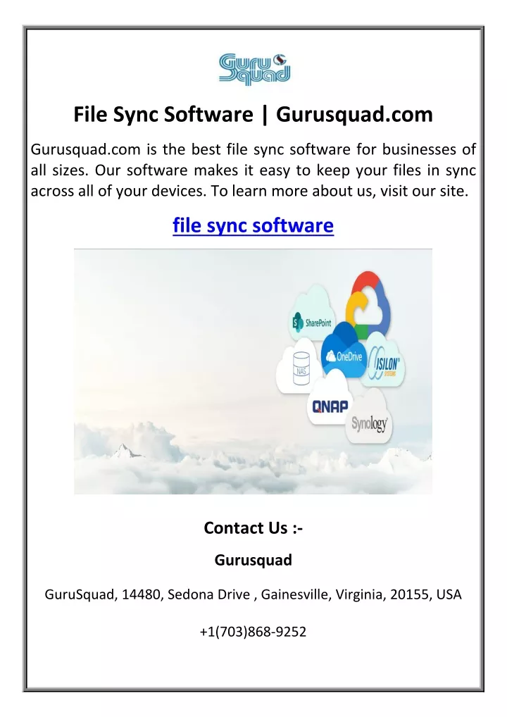 file sync software gurusquad com