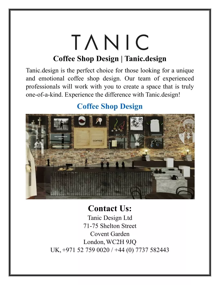 coffee shop design tanic design
