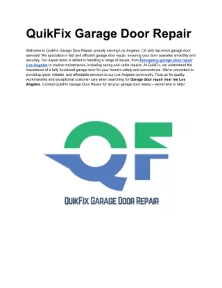 Emergency garage door repair Los Angeles