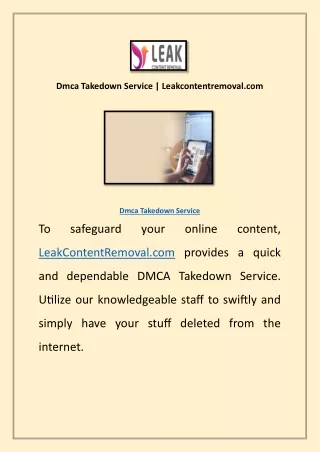Dmca Takedown Service | Leakcontentremoval.com