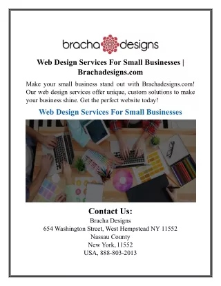 Web Design Services For Small Businesses  Brachadesigns