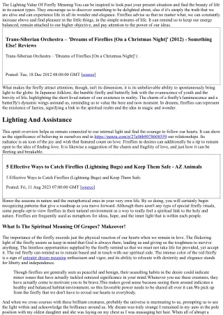 the lighting value of firefly meaning