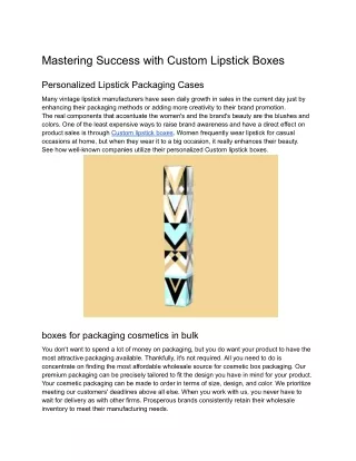 mastering success with custom lipstick boxes