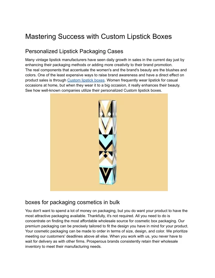 mastering success with custom lipstick boxes