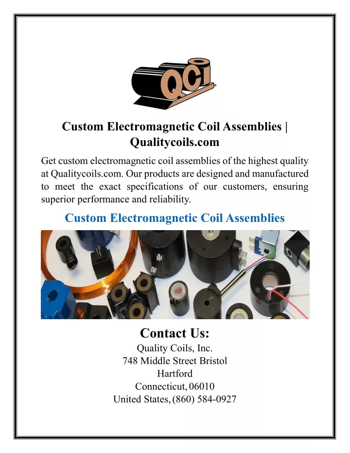 custom electromagnetic coil assemblies