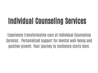 individual counseling services