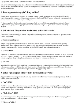 czy ogl danie film w online z polskimi aktorami