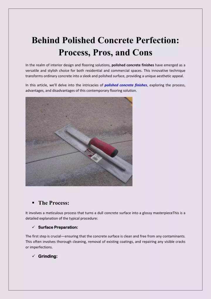 behind polished concrete perfection process pros