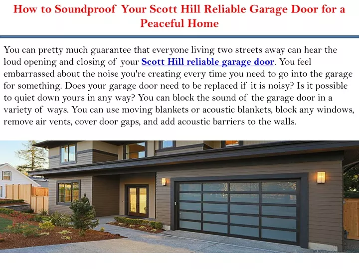 how to soundproof your scott hill reliable garage