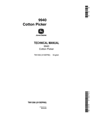 John Deere 9940 Cotton Picker Service Repair Manual (tm1356)