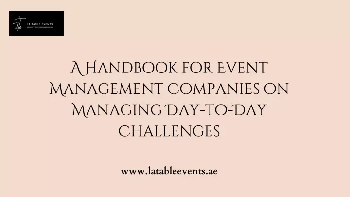 a handbook for event management companies