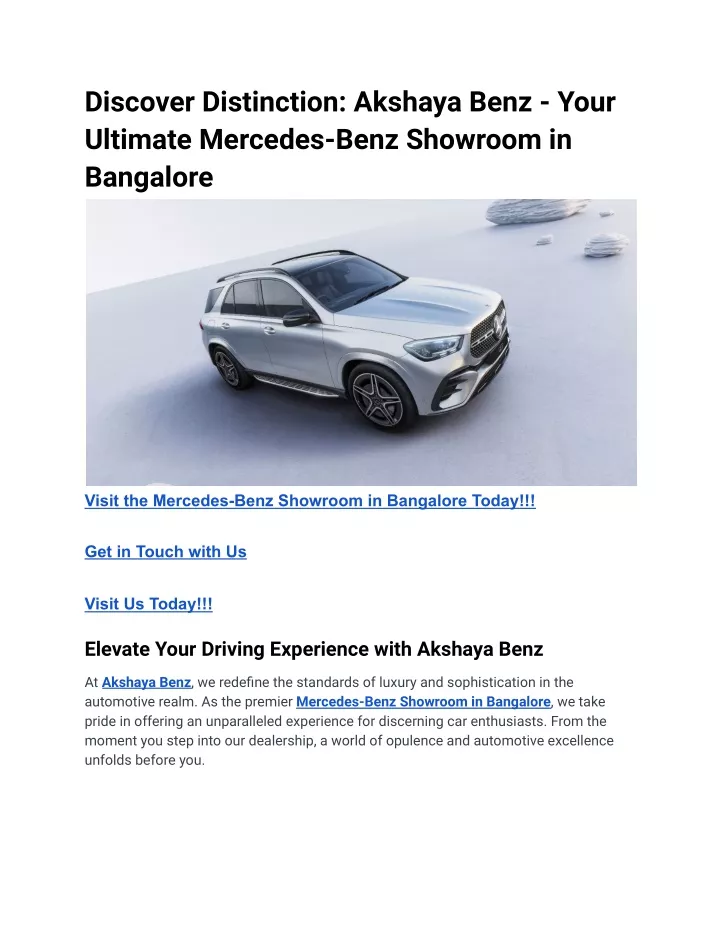 discover distinction akshaya benz your ultimate