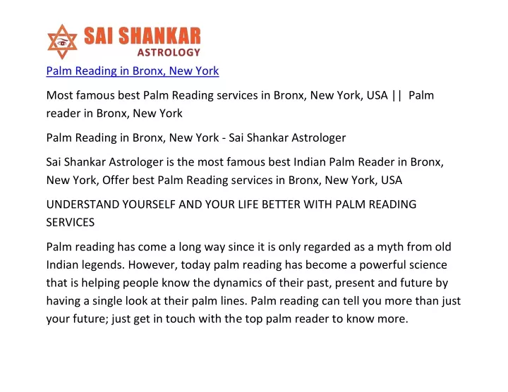 palm reading in bronx new york