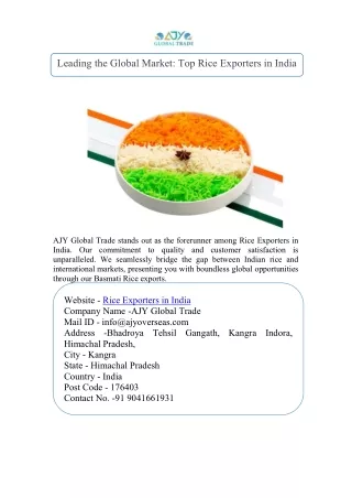 Rice Exporters in India