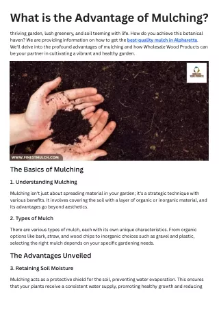 What is the advantage of mulching?