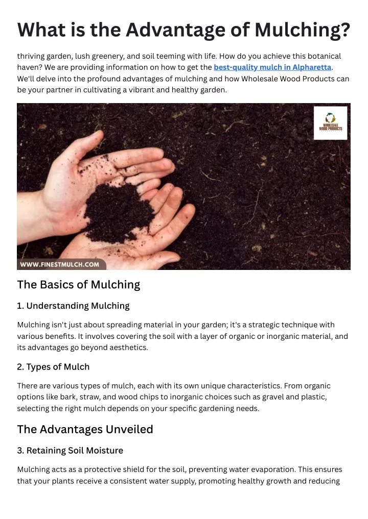 what is the advantage of mulching