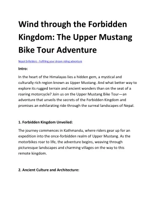 upper mustang bike tour