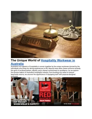 Jan. 05, 2023 - The Unique World of Hospitality Workwear in Australia