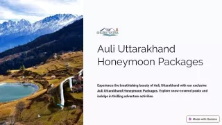Auli Uttarakhand Honeymoon Packages