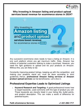 why investing in amazon listing and product