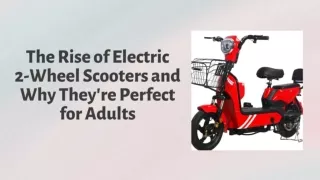 The Rise of Electric 2-Wheel Scooters and Why They're Perfect for Adults