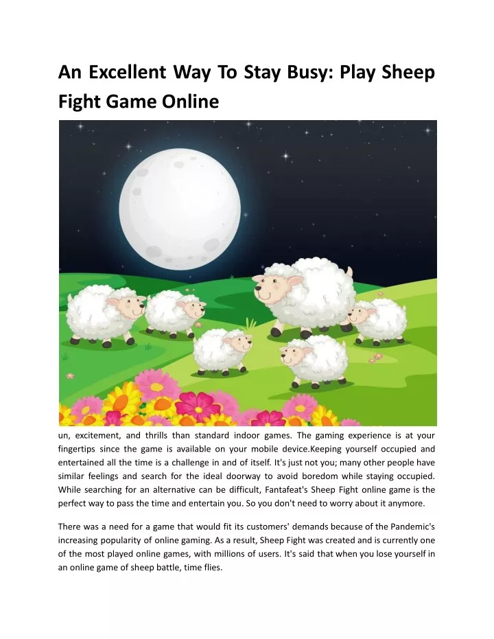 an excellent way to stay busy play sheep fight
