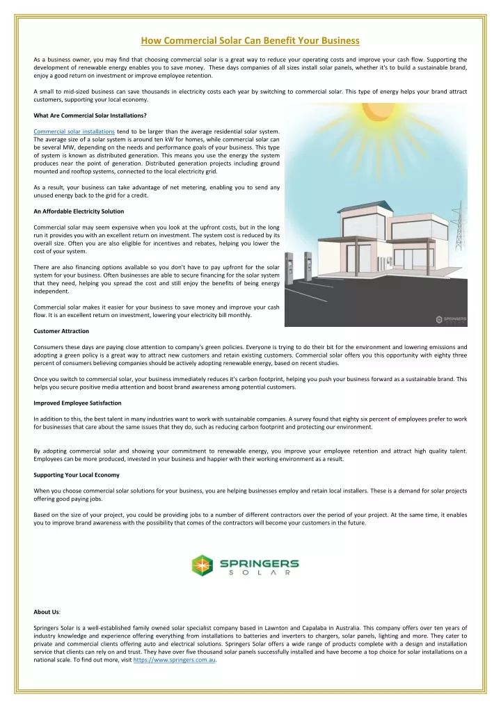 how commercial solar can benefit your business