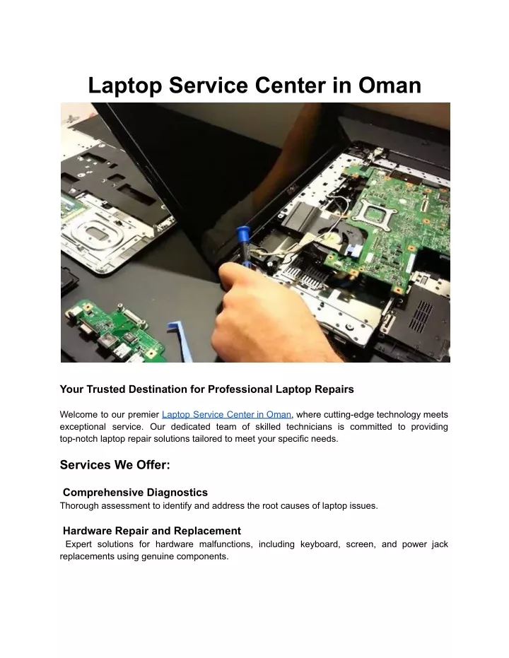 laptop service center in oman