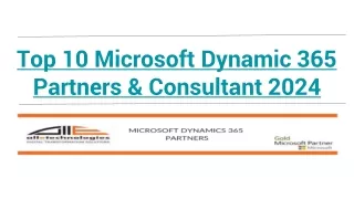Top 10 Microsoft Dynamic 365 Partners & Consultant 2024
