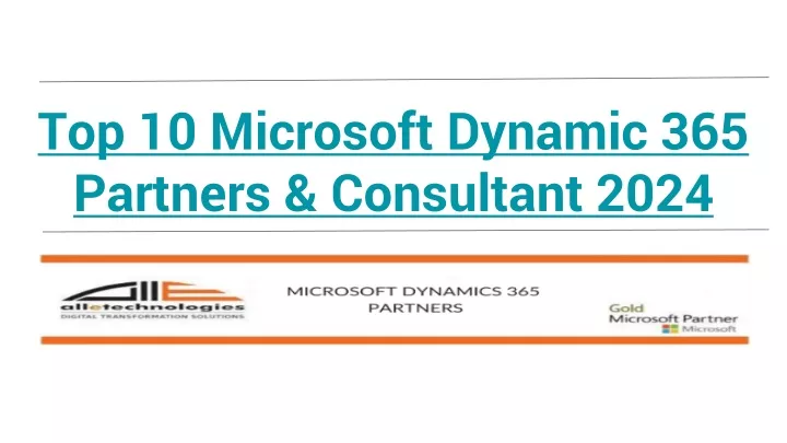 top 10 microsoft dynamic 365 partners consultant 2024