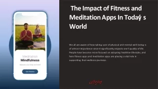 The Impact of Fitness and Meditation Apps In Today’s World